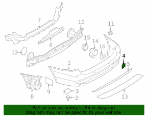 Заглушка буксировочного крюка заднего бампера BMW 3 F30 12-15