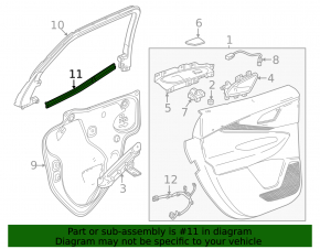 Garnitură de etanșare geam ușă spate stânga Chevrolet Equinox EV 24-26