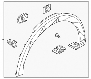 Ornamente aripă stângă față Hyundai Ioniq 5 22-24 negru, structură