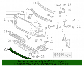 Губа переднего бампера Audi A4 B9 20-25 S-line