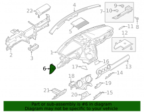 Накладка передней панели боковая правая Ford Mustang mk6 15-23 черная
