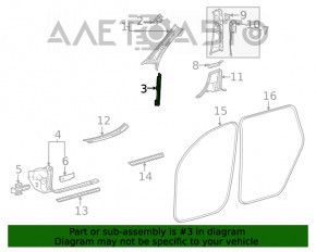 Capacul stâlpului frontal din partea de mijloc stânga Mercedes W167 GLE 350 450 20-23 negru