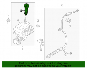 Ручка КПП Ford Mustang mk6 15-23 черная, потерта
