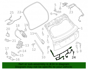 Cablaj hayon inferior pentru Land Rover Range Rover Velar 18-23