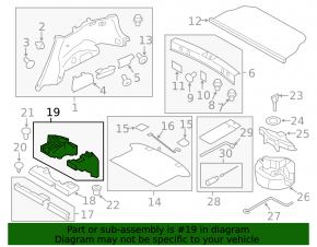 Поддон багажника левый Subaru Impreza WRX GH 08-14 5d