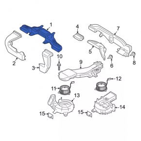 Воздуховод охлаждения батареи передний центральный Ford Fusion mk5 13-20 plug-in