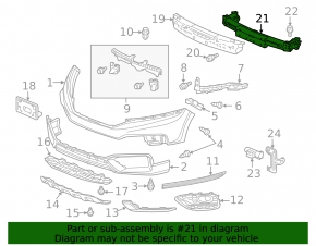 Усилитель переднего бампера Honda Crosstour 10-15 2013-15