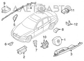 Подушка безопасности airbag боковая шторка левая BMW 335i e92 07-13