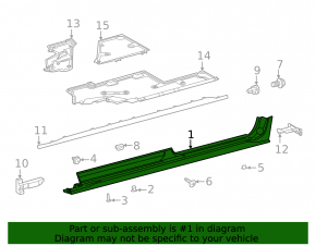 Порог правый Toyota Sienna 21-26