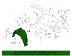 Подкрылок задний правый Nissan Maxima A36 16-23