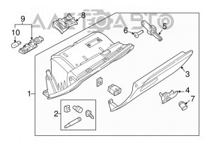 Перчаточный ящик, бардачок Audi Q3 8U 15-18 черный
