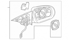 Oglinda laterala stanga Mercedes W213 E 17-23 semnal de viraj, incalzire, iluminare de fundal, reglare automata, BSM
