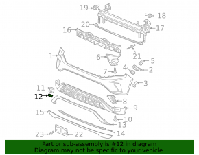 Заглушка буксировочного крюка переднего бампера нижняя VW Atlas 21-23 структура