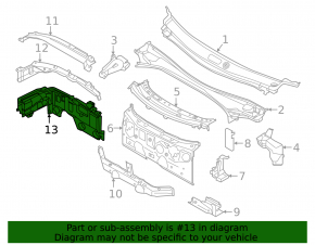 Перегородка моторного отсека BMW X1 F48 16-22 B46 нижняя часть