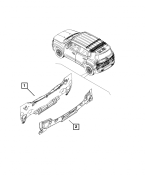Panoul spate Jeep Renegade 15- 2 piese, pe caroserie, albastru