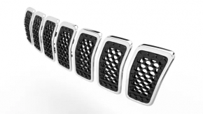Grila radiatorului Jeep Cherokee KL 19- cromat, set complet de 7 piese