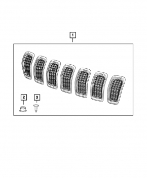Элемент решетки радиатора grill Jeep Cherokee KL 19-23 7 рест, хром