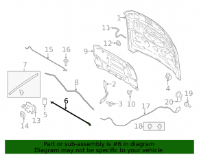 Уплотнитель капота передний Ford Mustang mk6 15-17