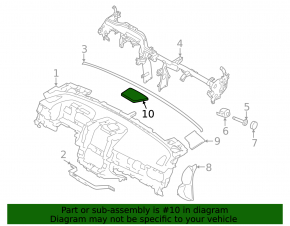 Накладка передней панели верхняя Subaru Forester 25-26 черная