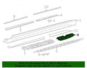 Suport prag dreapta spate pentru Mercedes GLE 53/63 20-26, iluminat, pachet AMG