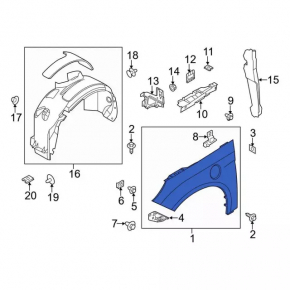 Крыло переднее правое Ford Focus mk3 11-18 usa
