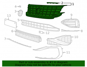 Решетка радиатора grill VW Passat 20-22
