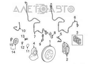 Суппорт в сборе передний левый Mercedes W211 E550 4 поршня