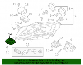 Блок розжига левый VW Passat b8 16-19 USA