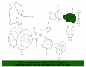 Суппорт задний левый в сборе BMW X5 F15 14-18 под 345/24мм