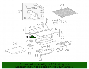 Крышка бокса багажника левая Toyota Prius 20 04-09 сер