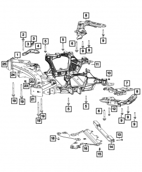Подрамник передний Jeep Grand Cherokee WL 21-23 long, 22-26 PHEV
