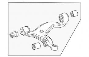 Braț de control inferior față dreapta Mercedes GLE 53/63 20-26 4WD, pachet AMG