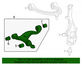Braț de control inferior față dreapta Mercedes GLE 53/63 20-26 4WD, pachet AMG
