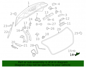 Крюк замка крышки багажника Audi A4 B8 08-16