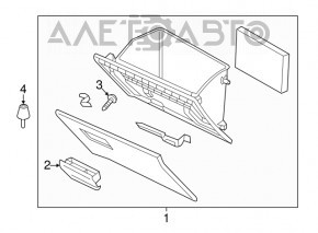 Перчаточный ящик, бардачок Mazda CX-5 17-25 черный, с хром ручкой, царапины