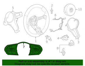 Кнопки управления на руле BMW X1 F48 16-22 без радара, M-Sport
