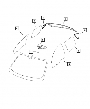 Стекло заднее Dodge Dart 13-16