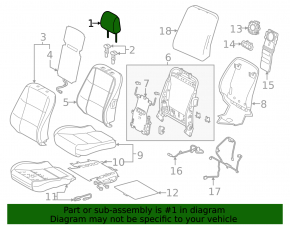 Подголовник передний левый Lexus ES300h ES350 13-15 кожа черн
