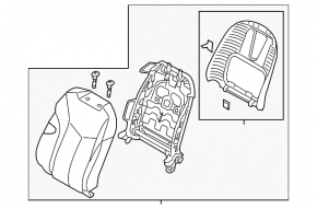 Водительское сидение Hyundai Veloster 12-13 без airbag, ткань черн