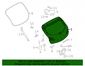 Дверь багажника Mazda3 MPS 09-13