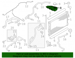 Rezervorul de expansiune al sistemului de răcire Ford Escape MK3 13-16, motorizare 2.0T, 2.5, fără capac