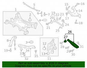 Braț de control inferior, față stânga, Subaru WRX 15-21