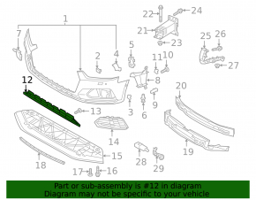 Grilă inferioară a barei de protecție față Audi A5 F5 19-19 S-line, neagră