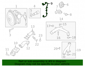 Проводка на вспомогательный насос охлаждения Land Rover Range Rover Velar 18-20 2.0T, 3.0T