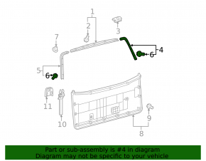 Обшивка двери багажника правая Toyota Sequoia 08-16 черная