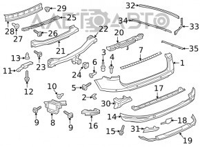 Ornamente bară spate superioare cromate pentru VW Touareg 11-17