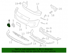 Grilă bara față stânga Ford Escape MK4 23-25 negru lucios sub proiectoarele de ceață cu ornament cromat