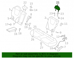 Подголовник 2 ряда левый Subaru Forester 14-18 SJ кожа сер