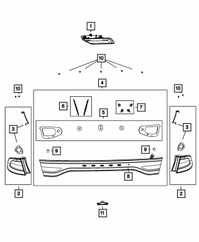 Фонарь правый Dodge Dart 13-16 скол