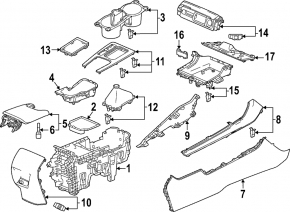 Накладка центральной консоли боковая правая Honda Civic XI FE/FL 22-26 черная